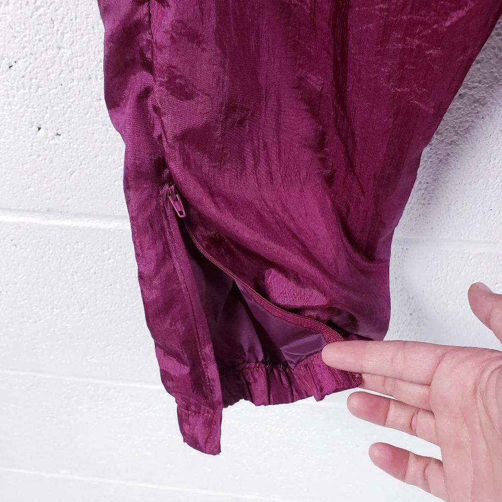 Vintage 80s Boho‎ Track Suit Swishy Purple Floral Geometric Pattern Medium - Picture 9 of 14